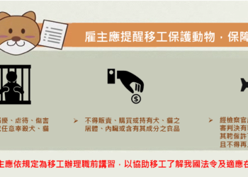 提醒移工保護動物，雇主應該怎麼做？勞動部告訴你